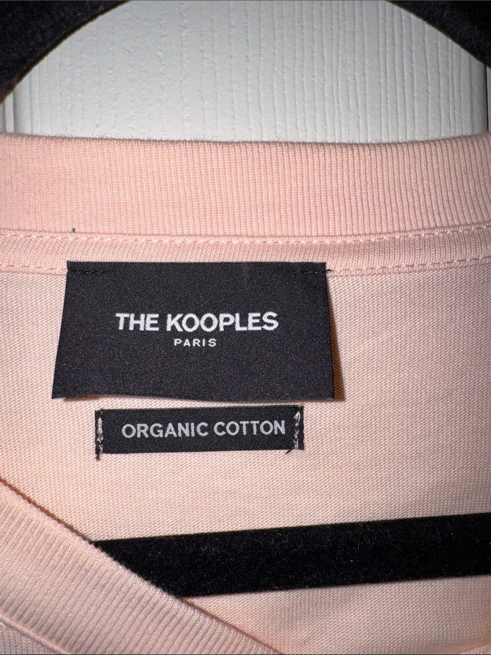The Kooples Light Pink Cropped Tee with Blue Floral Skull Embroidery - Picture 2 of 6